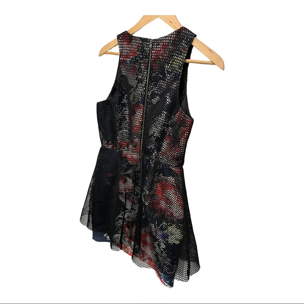 SACHIN AND BABI ROSA BLACK OVERLAY FLORAL SLEEVELESS FIT AND FLARE DRESS - Picture 13 of 15